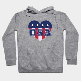 USA Heart Love - 4th July, Independence Day Gift Hoodie